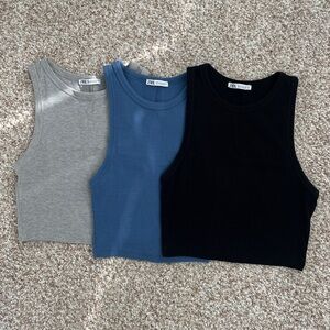 ZARA | rib crop tanks (3)